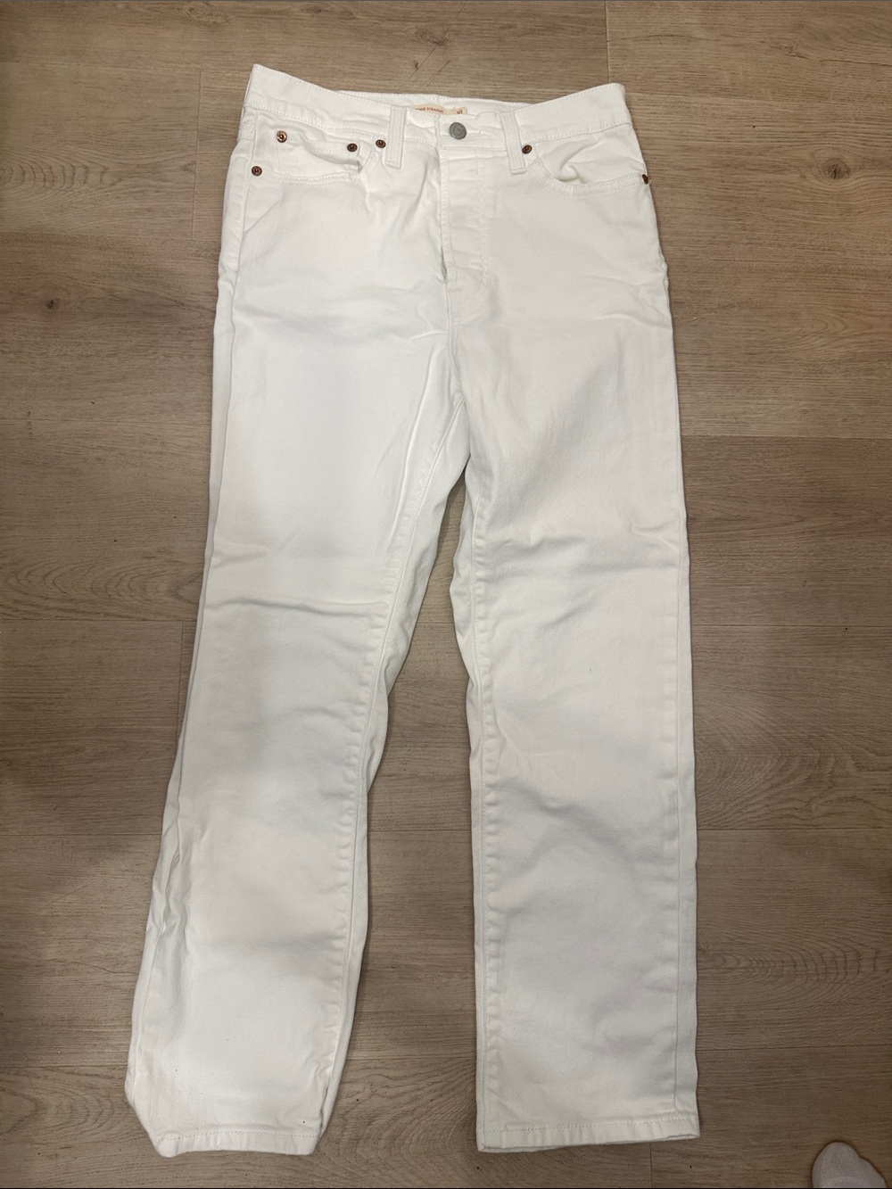 Levi's White Wedgie Straight Jeans